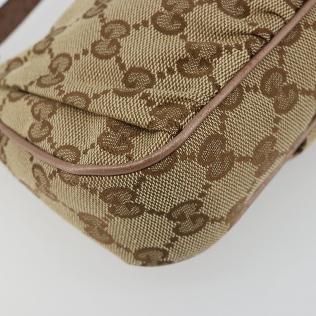 GUCCI GG Canvas Accessory Pouch Beige Gold 245938 Auth 190816