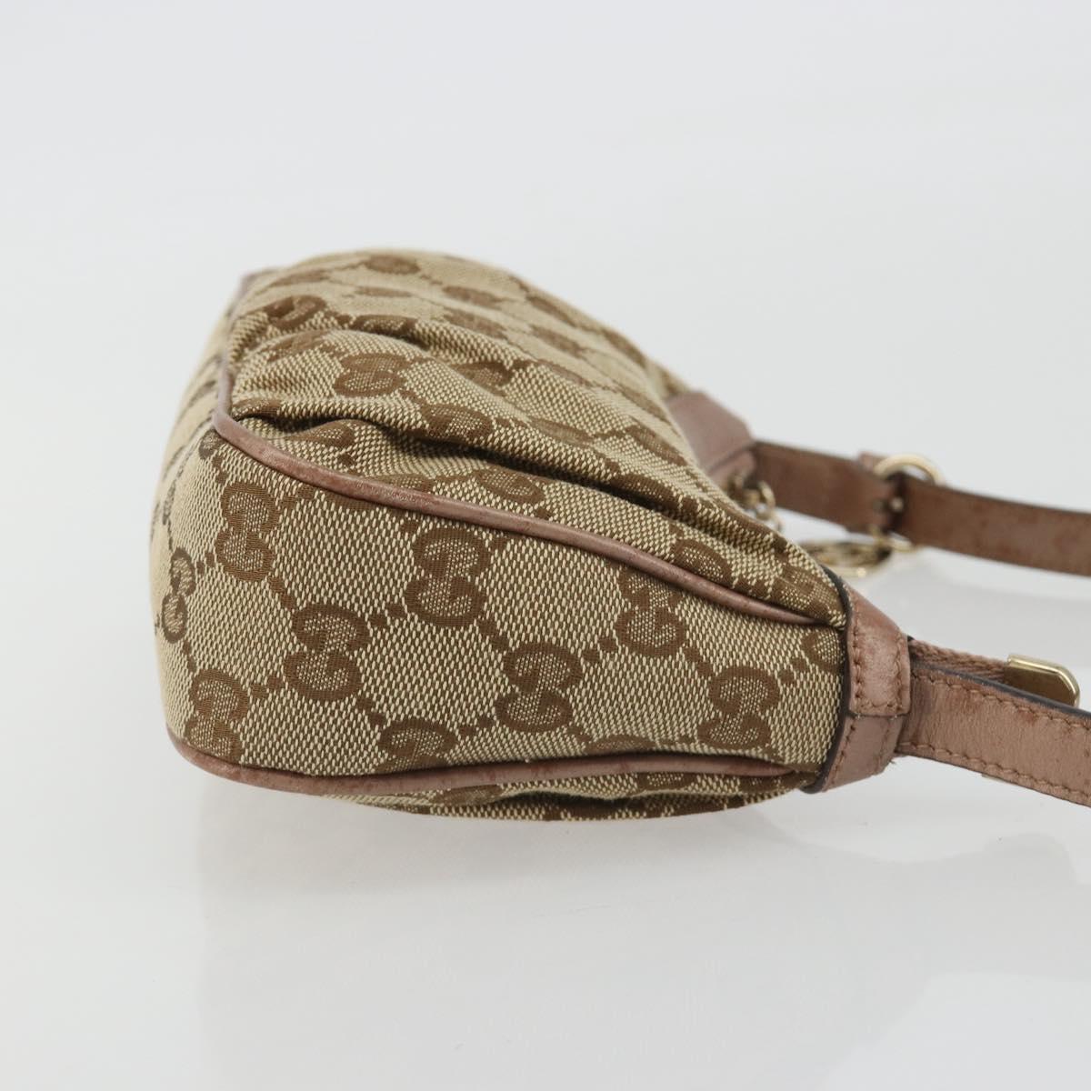 GUCCI GG Canvas Accessory Pouch Beige Gold 245938 Auth 190816