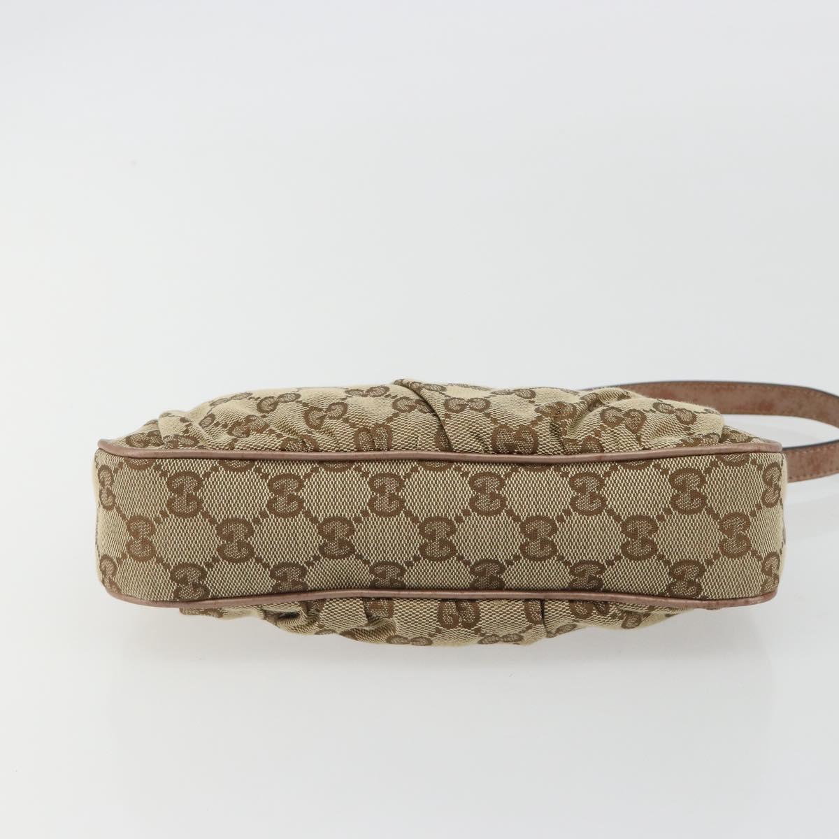 GUCCI GG Canvas Accessory Pouch Beige Gold 245938 Auth 190816