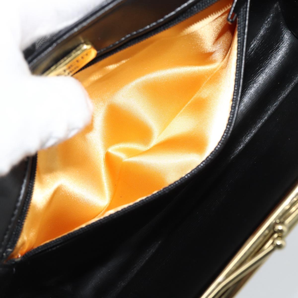 GIVENCHY Chain Shoulder Bag Leather Black Gold Auth 190822A