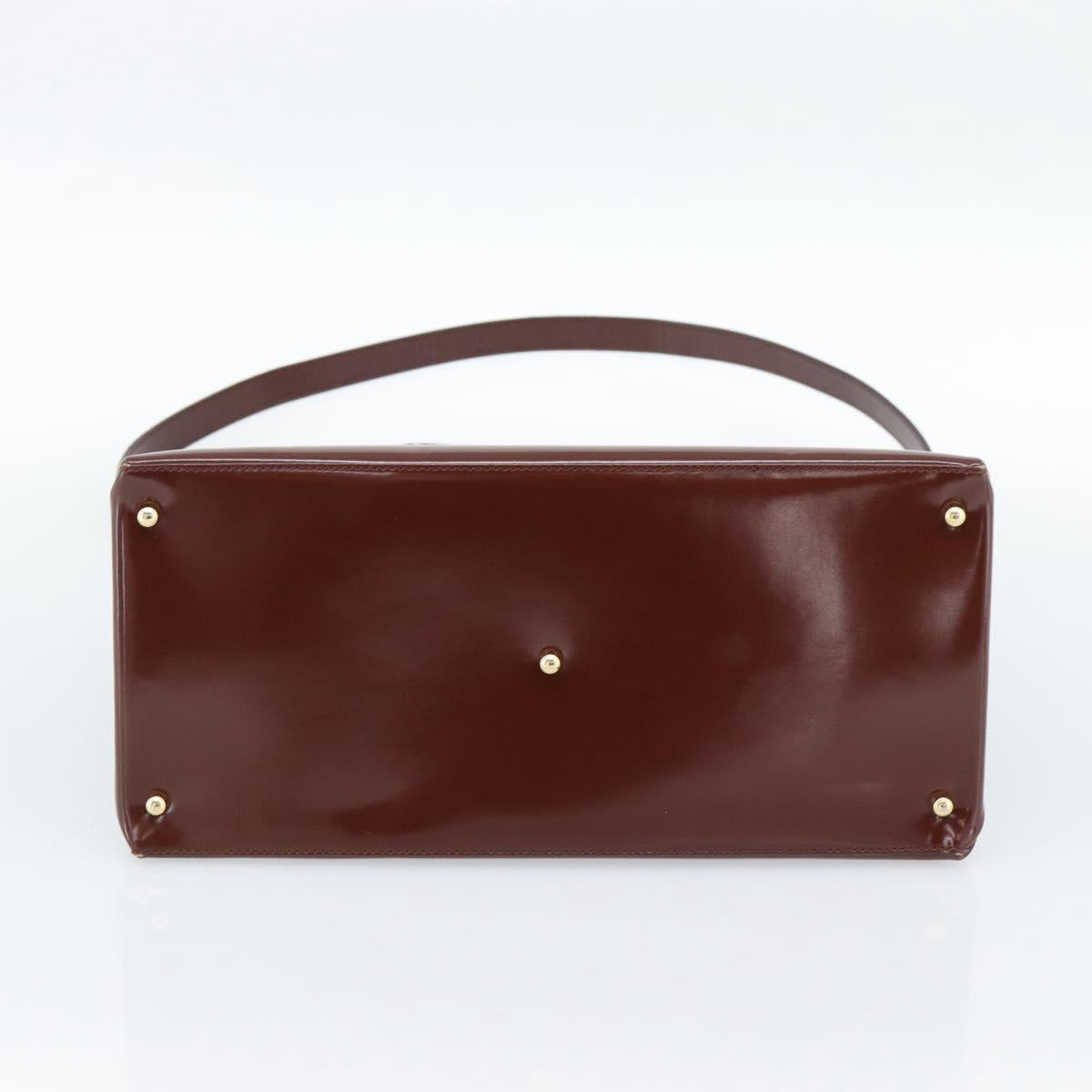 GUCCI Tote Bag Patent Leather 2way Bordeaux Gold 000 1669 0503 Auth 190826