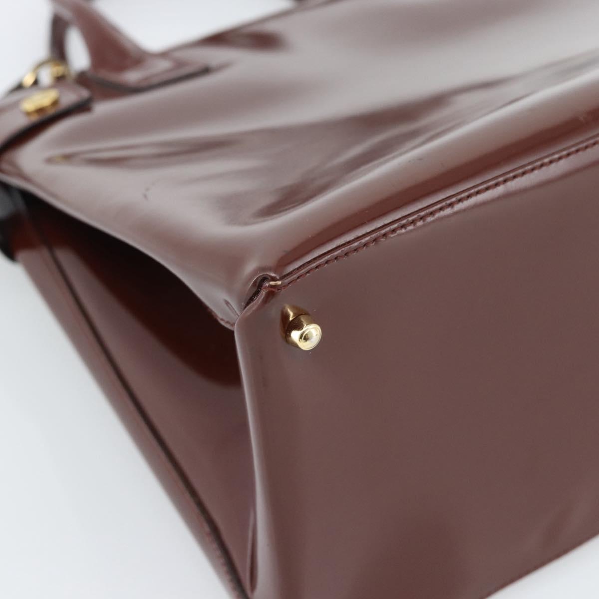 GUCCI Tote Bag Patent Leather 2way Bordeaux Gold 000 1669 0503 Auth 190826