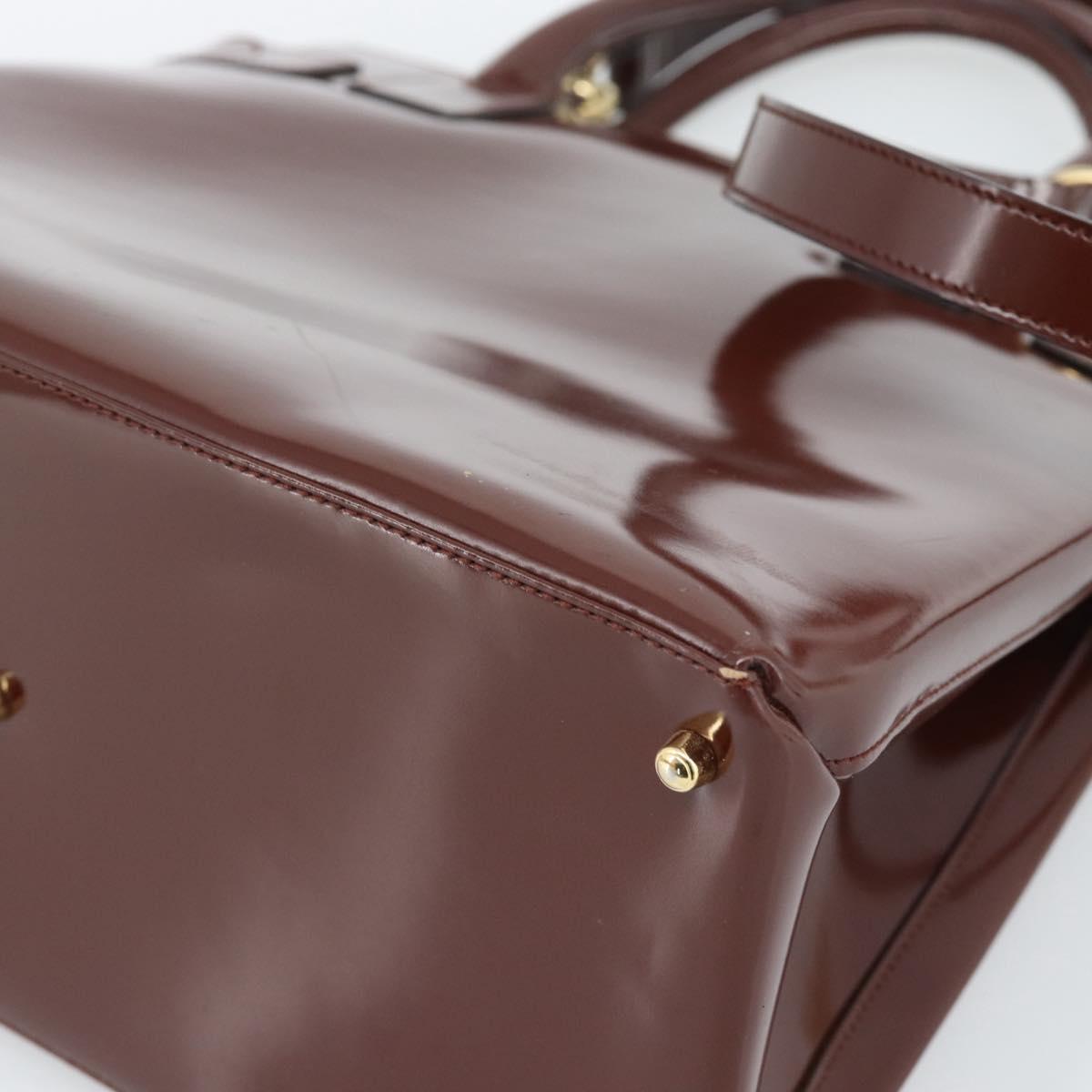 GUCCI Tote Bag Patent Leather 2way Bordeaux Gold 000 1669 0503 Auth 190826