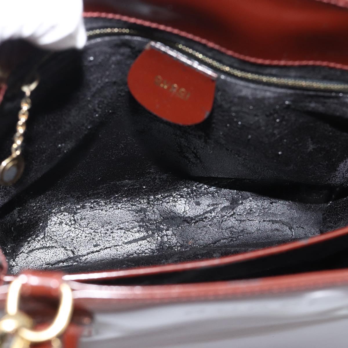 GUCCI Tote Bag Patent Leather 2way Bordeaux Gold 000 1669 0503 Auth 190826