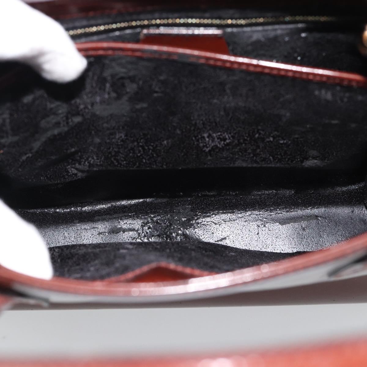 GUCCI Tote Bag Patent Leather 2way Bordeaux Gold 000 1669 0503 Auth 190826