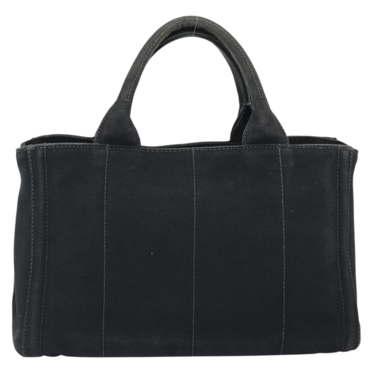 PRADA Bijoux Canapa PM Hand Bag Canvas Black Gold Auth 190827