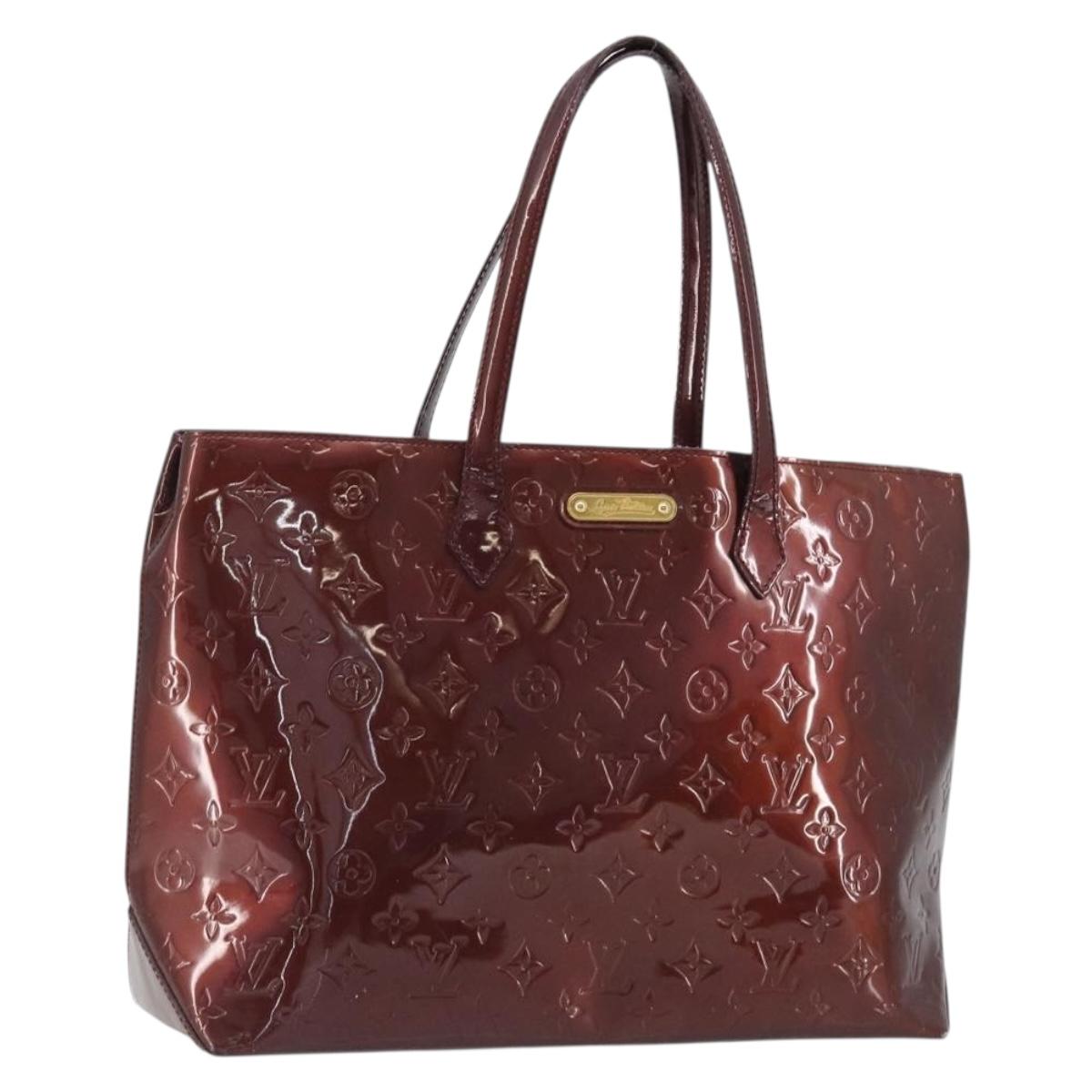 LOUIS VUITTON Monogram Vernis Wilshire MM Hand Bag Amarante M91645 Auth 190828