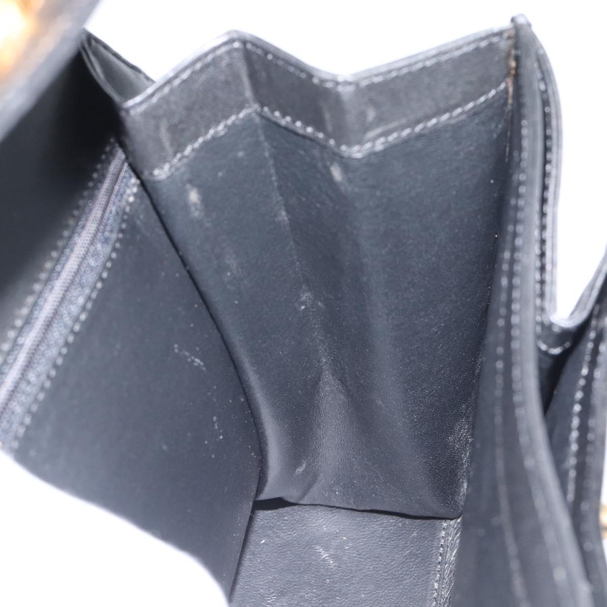 CARTIER PANTHERE Hand Bag Leather Black Gold Auth 190829