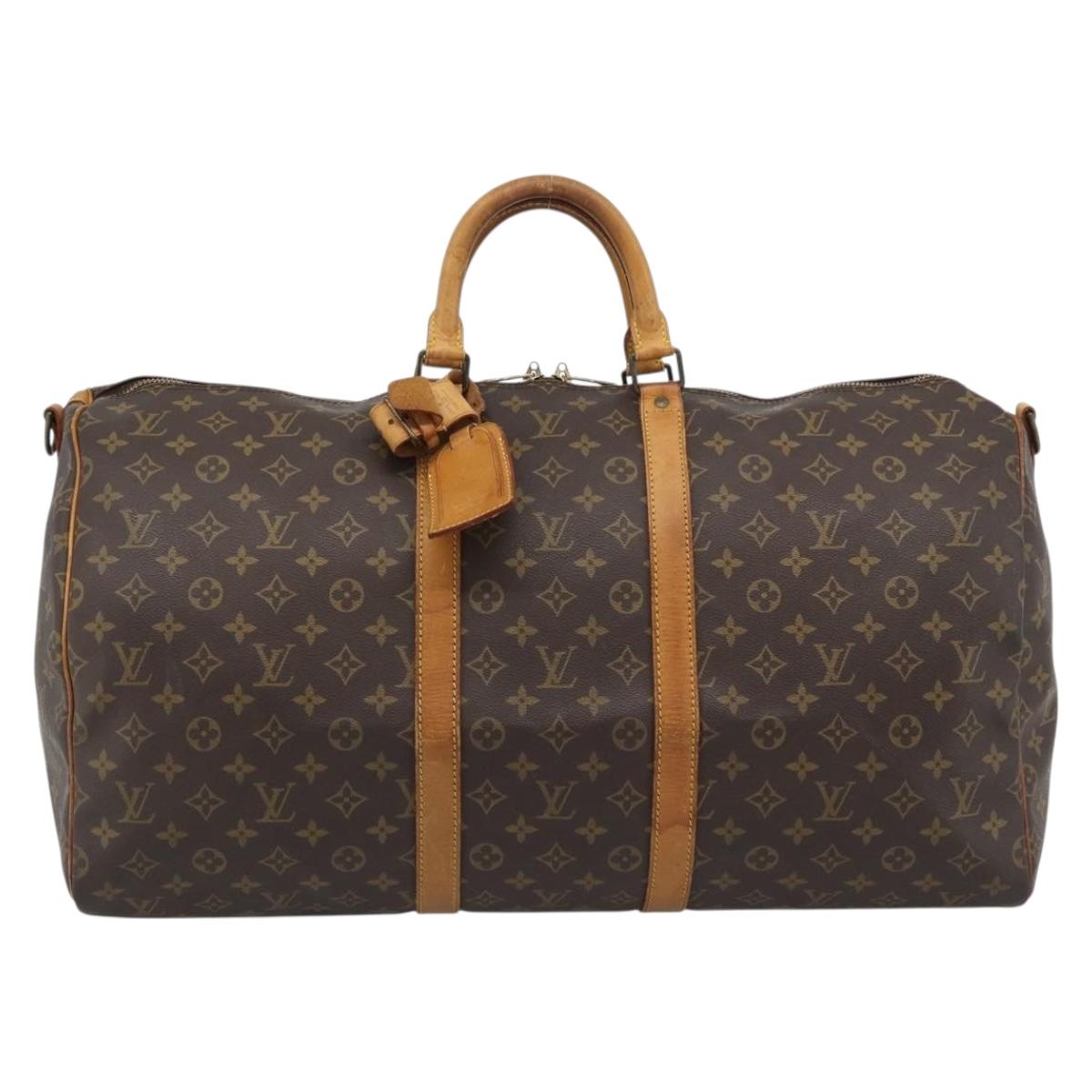 LOUIS VUITTON Monogram Keepall Bandouliere 55 Boston Bag M41414 LV Auth 190839