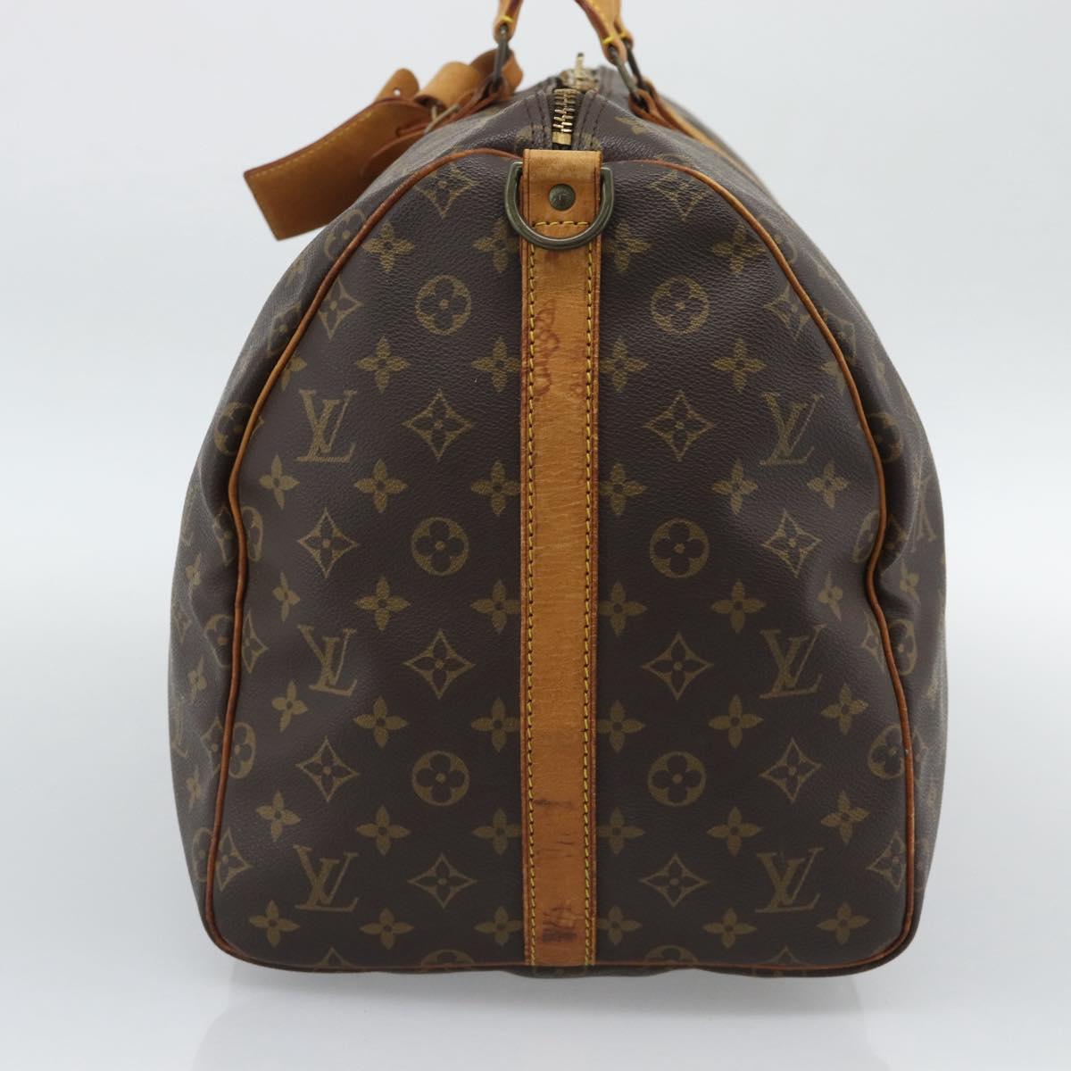LOUIS VUITTON Monogram Keepall Bandouliere 55 Boston Bag M41414 LV Auth 190839