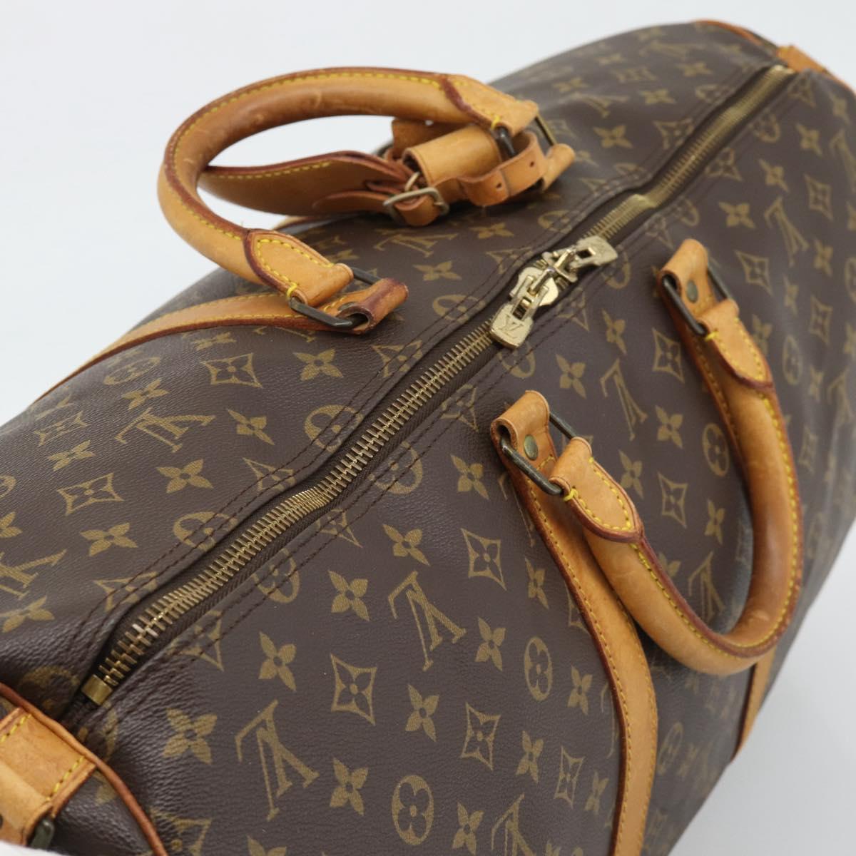 LOUIS VUITTON Monogram Keepall Bandouliere 55 Boston Bag M41414 LV Auth 190839
