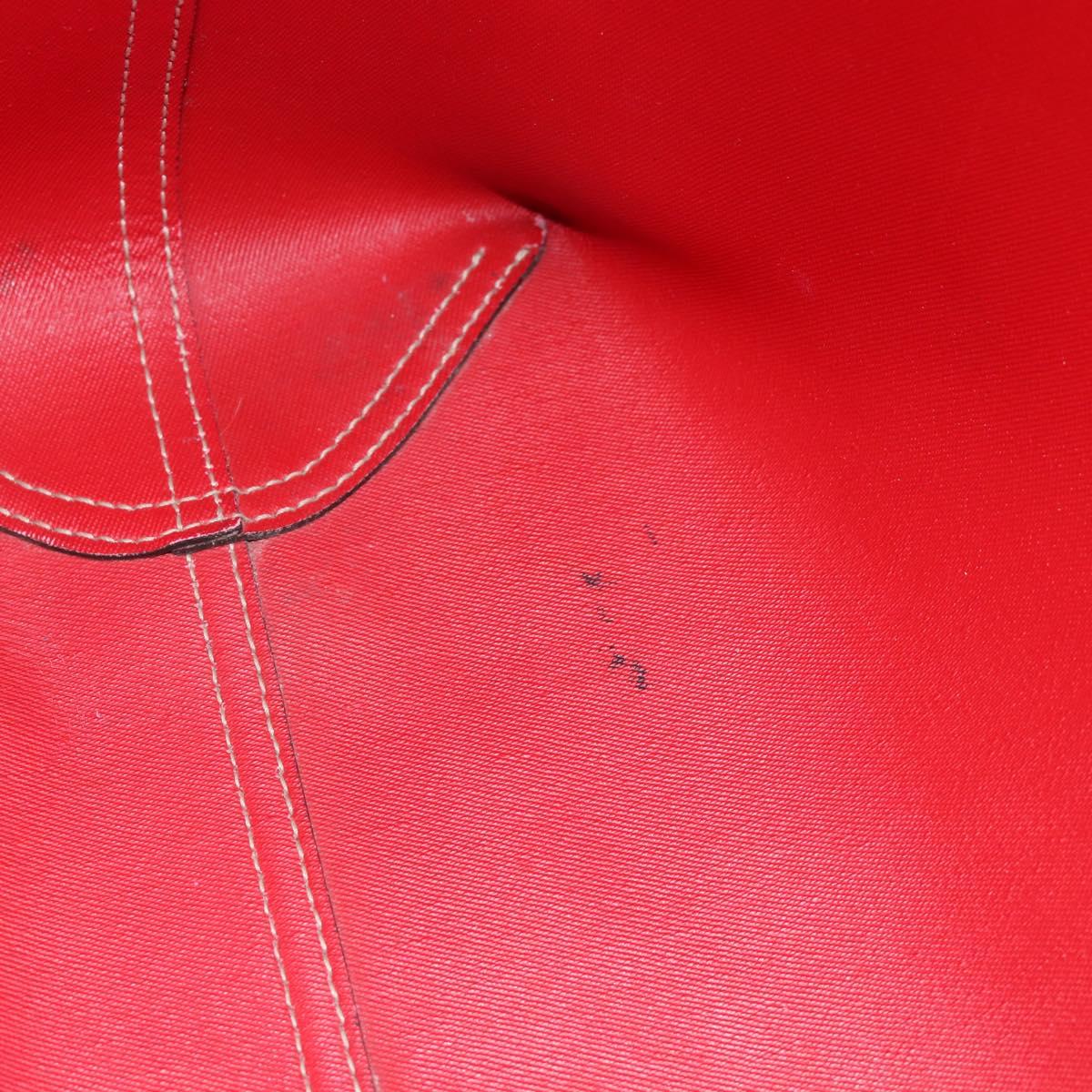 GUCCI GG Supreme Tote Bag PVC Leather Reversible Red Beige Auth 190841