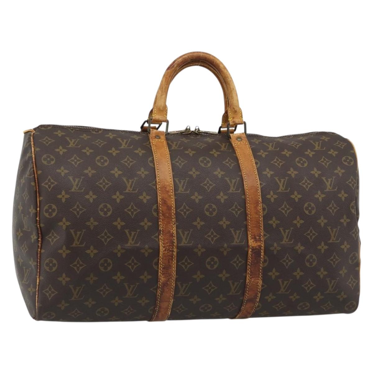 LOUIS VUITTON Monogram Keepall 50 Boston Bag M41426 LV Auth 190842