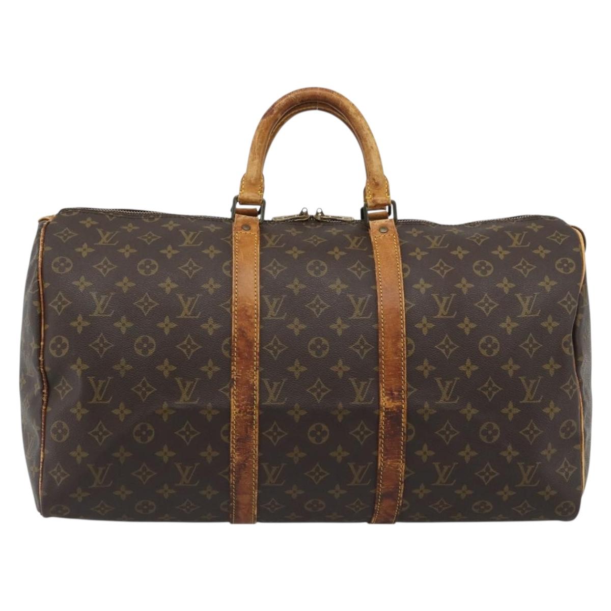 LOUIS VUITTON Monogram Keepall 50 Boston Bag M41426 LV Auth 190842