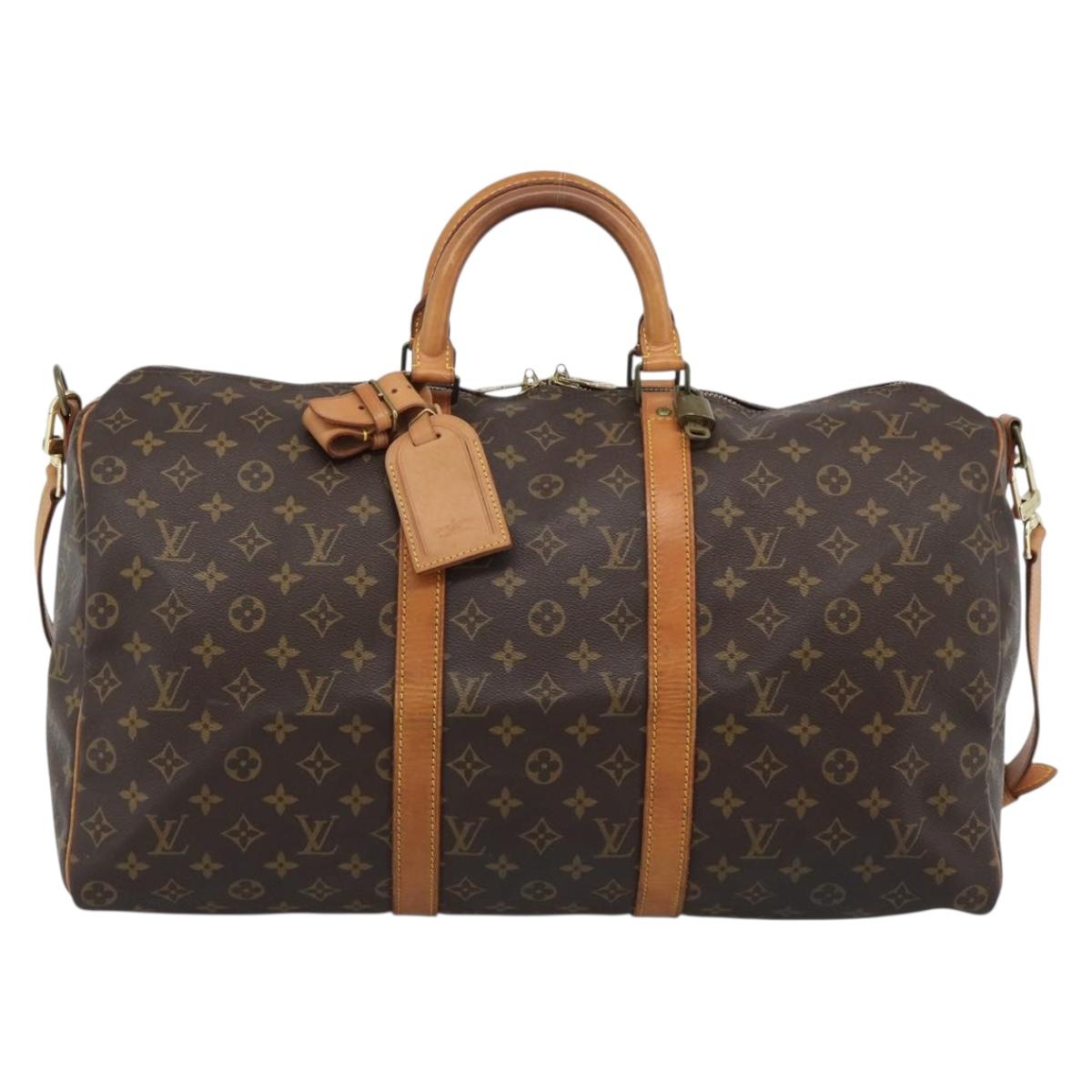 LOUIS VUITTON Monogram Keepall Bandouliere 50 Boston Bag M41416 LV Auth 190843V