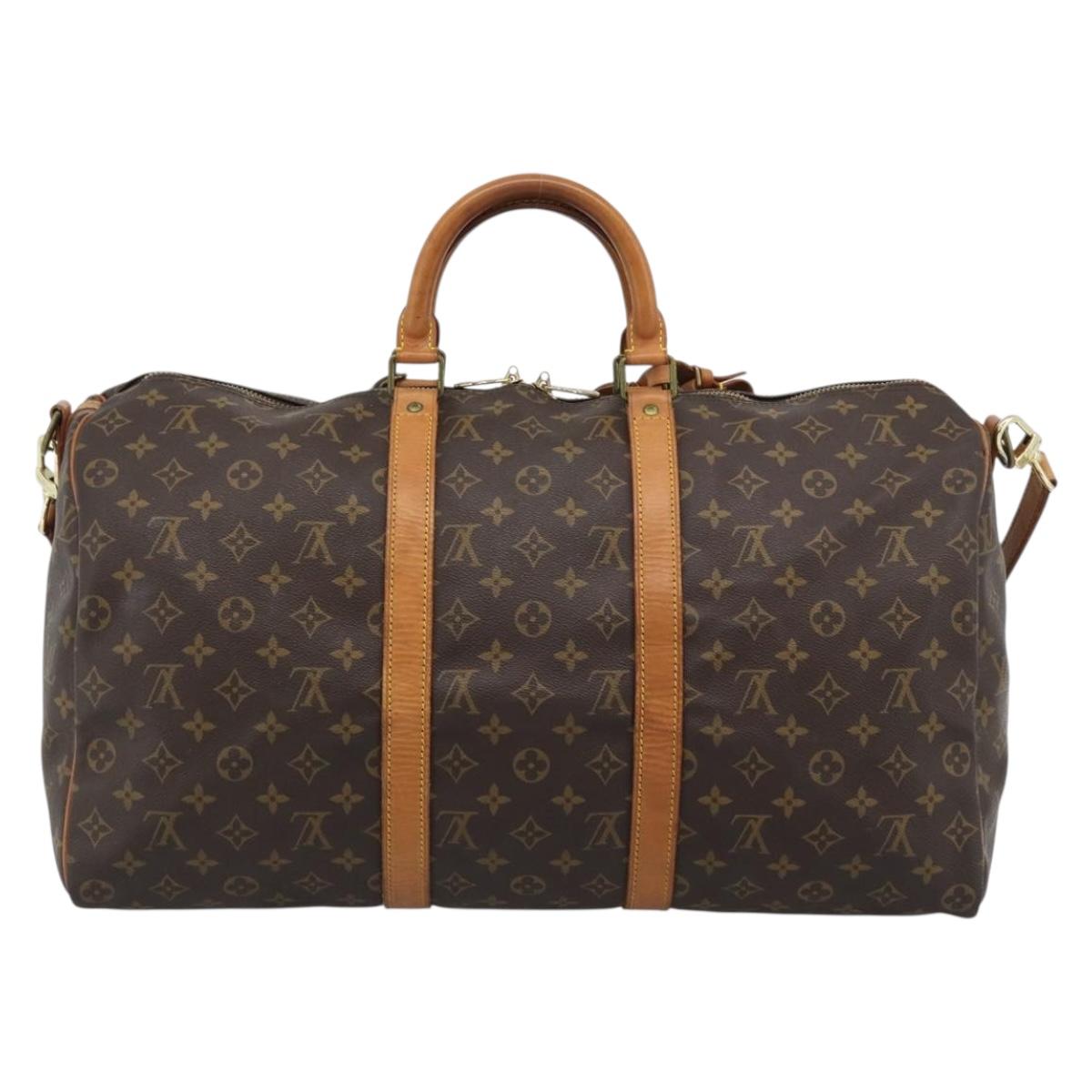LOUIS VUITTON Monogram Keepall Bandouliere 50 Boston Bag M41416 LV Auth 190843V