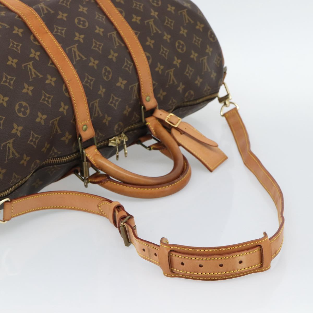 LOUIS VUITTON Monogram Keepall Bandouliere 50 Boston Bag M41416 LV Auth 190843V