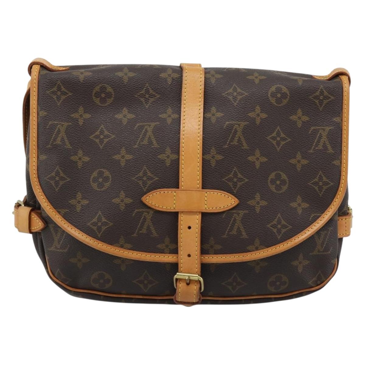 LOUIS VUITTON Monogram Saumur 30 Shoulder Bag M42256 LV Auth 190846V