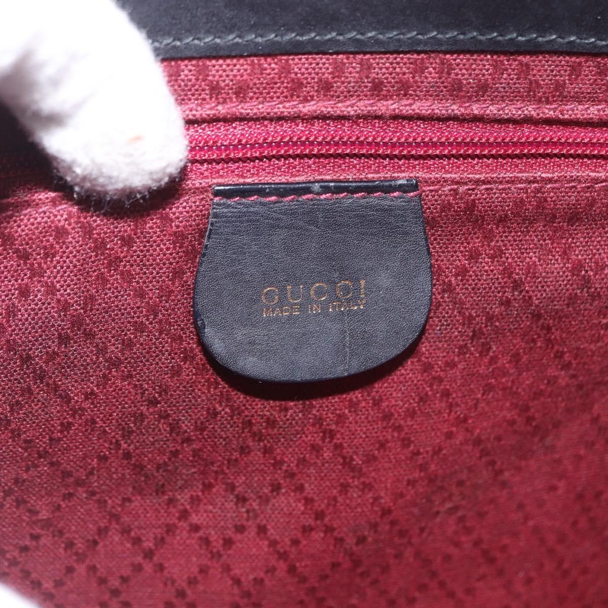 GUCCI Shoulder Bag Leather Black Gold 001 58 1563 Auth 190847