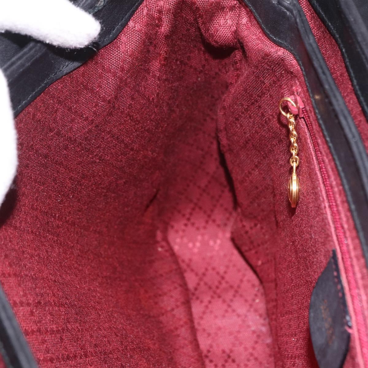 GUCCI Shoulder Bag Leather Black Gold 001 58 1563 Auth 190847