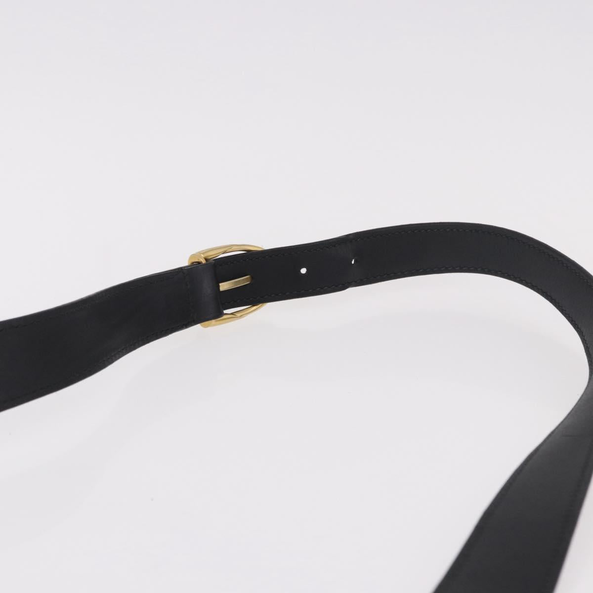 GUCCI Shoulder Bag Leather Black Gold 001 58 1563 Auth 190847