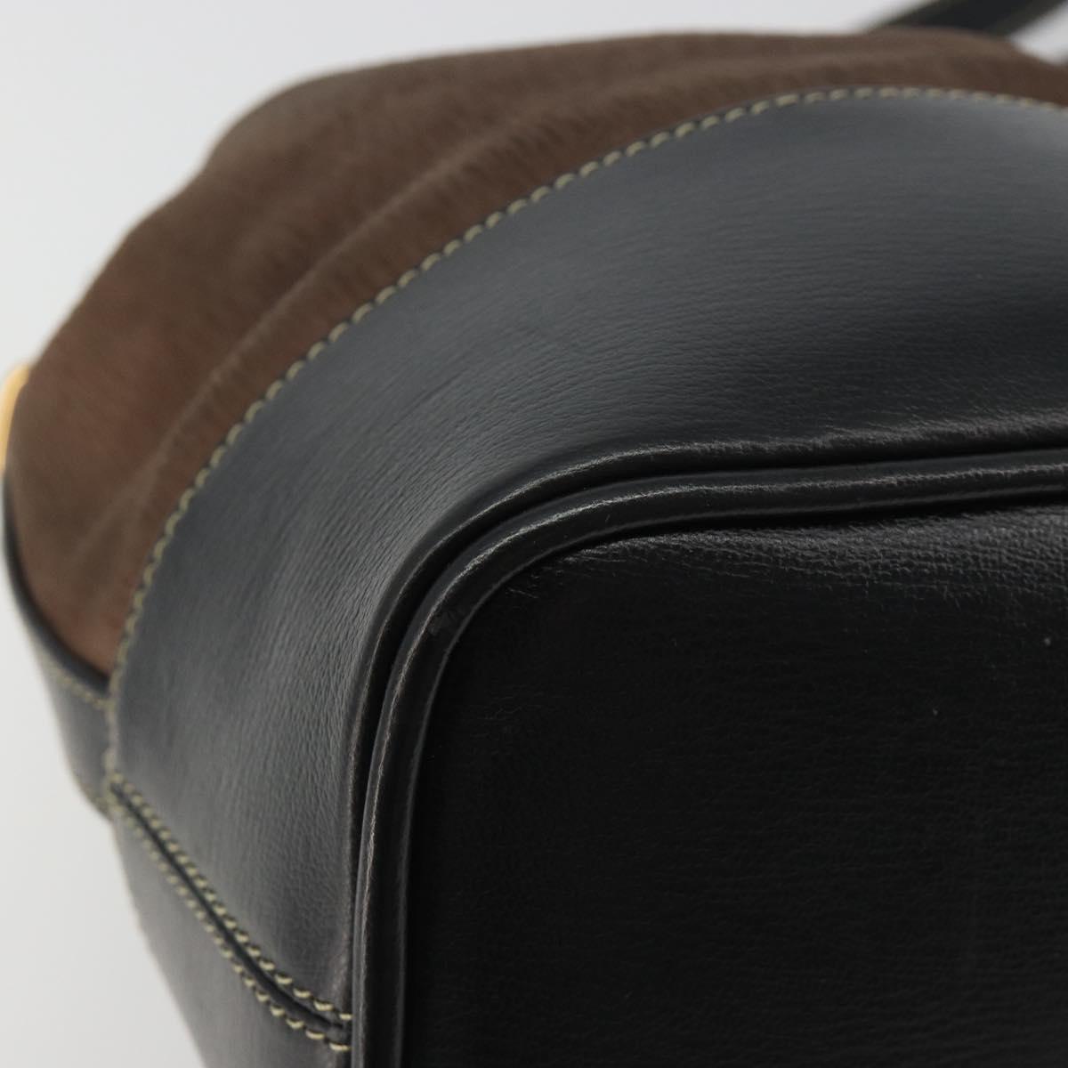 LOEWE Velazquez Shoulder Bag Leather Brown Gold Auth 190849A