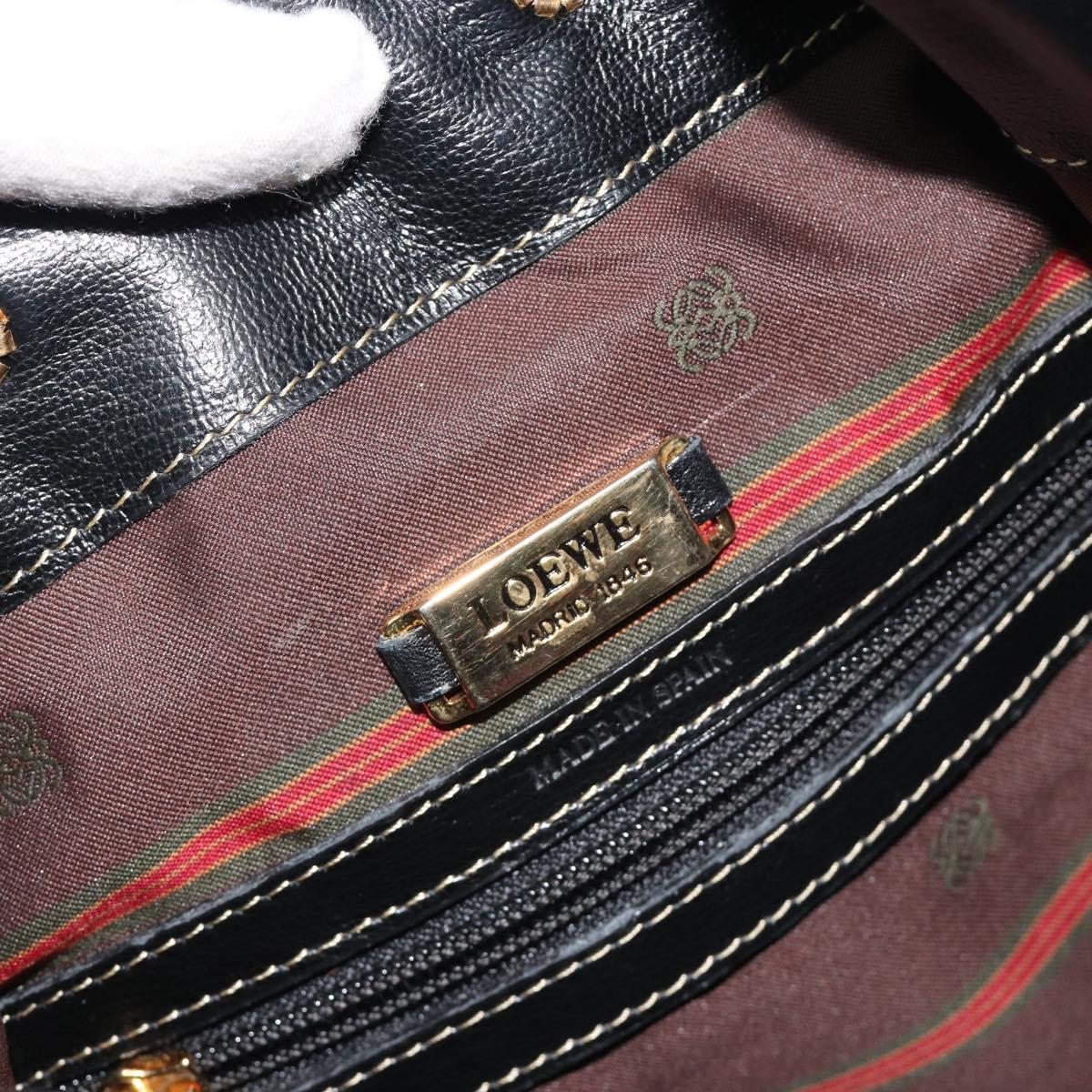 LOEWE Velazquez Shoulder Bag Leather Brown Gold Auth 190849A