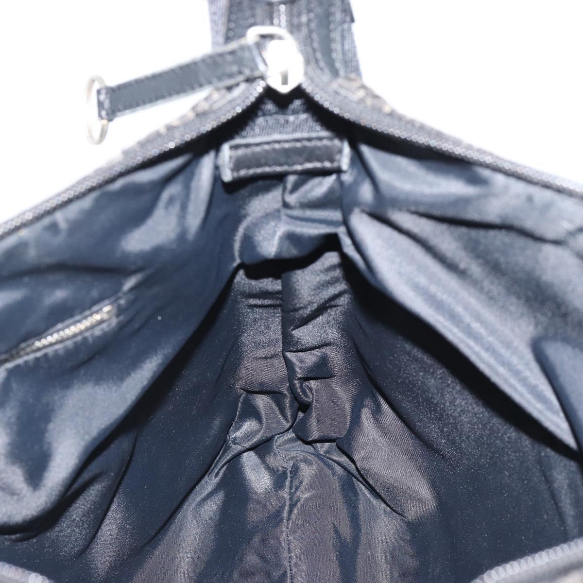 Christian Dior Trotter Canvas Shoulder Bag Black Silver Auth 190852A