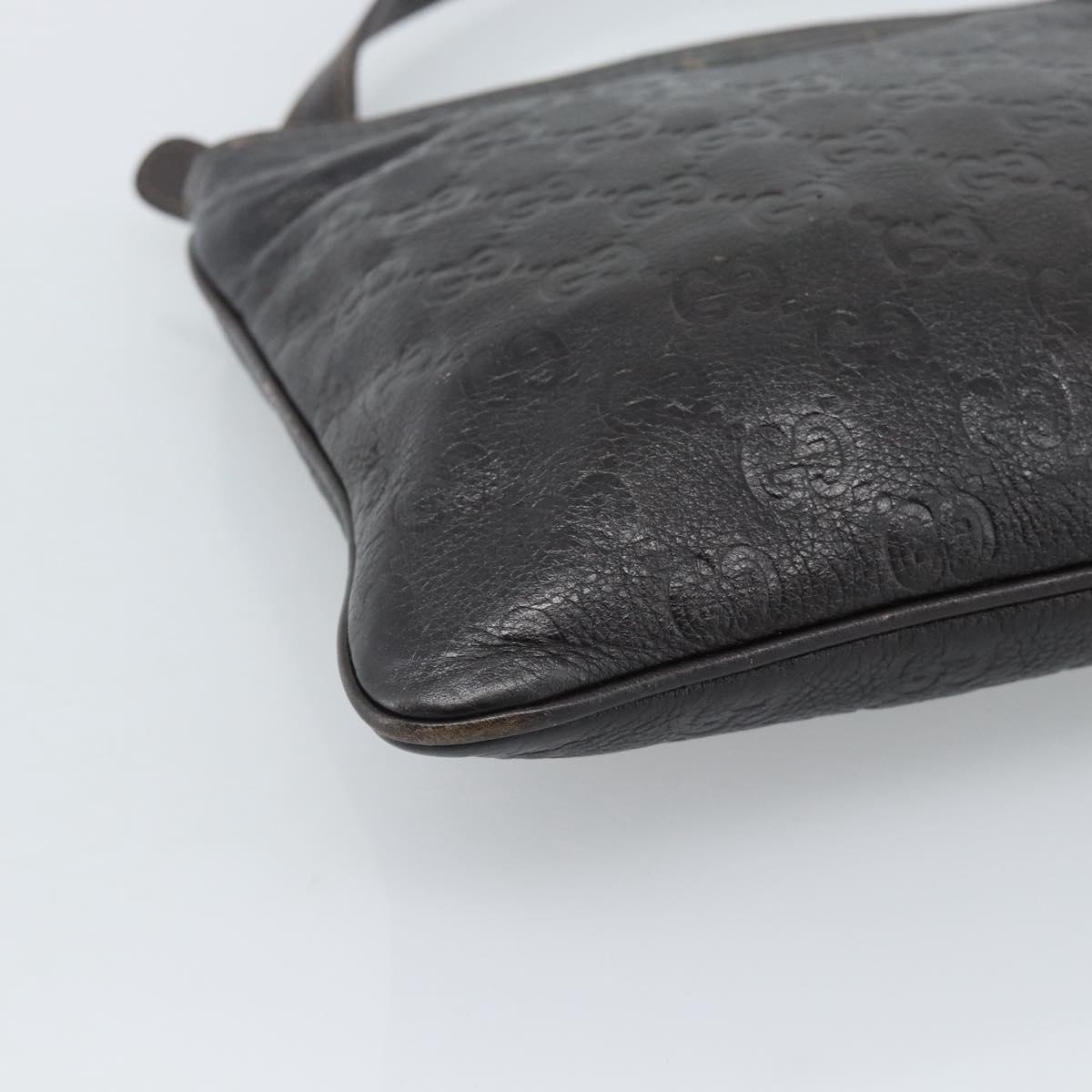 GUCCI GG Canvas Guccissima Bag Leather Dark Brown Gold 201538 Auth 190855