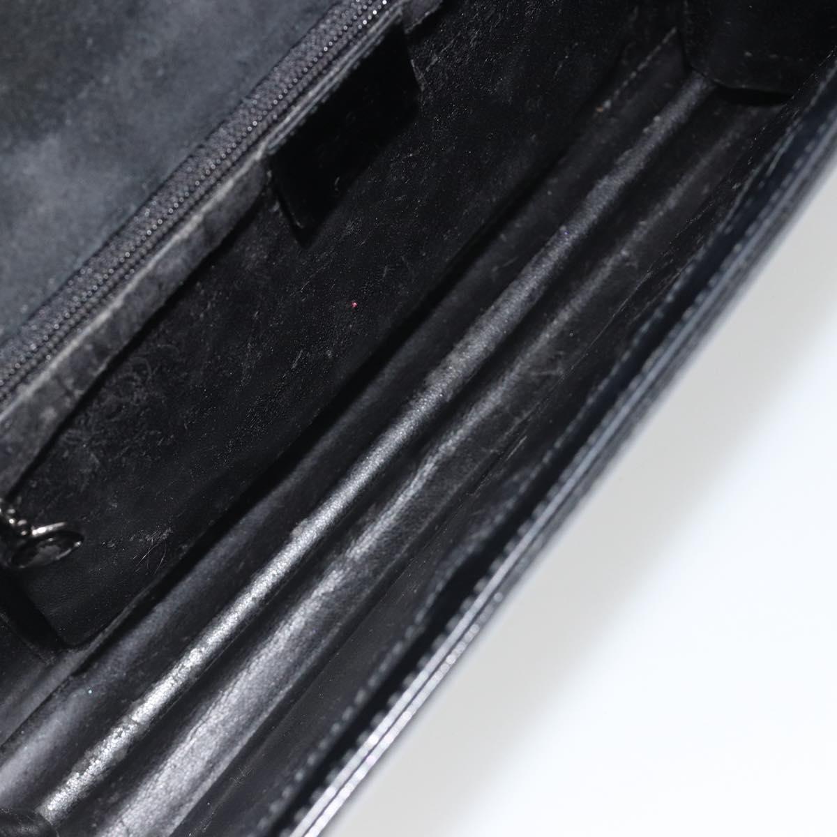 GUCCI Shoulder Bag Patent Leather Black Silver 001 2033 Auth 190856