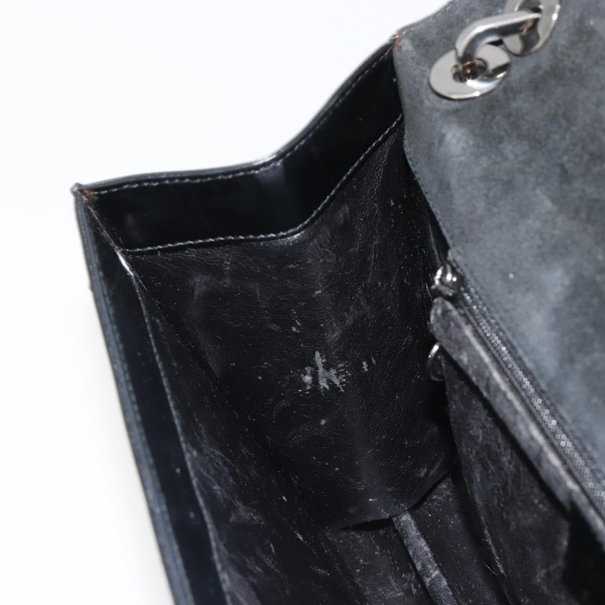 GUCCI Shoulder Bag Patent Leather Black Silver 001 2033 Auth 190856
