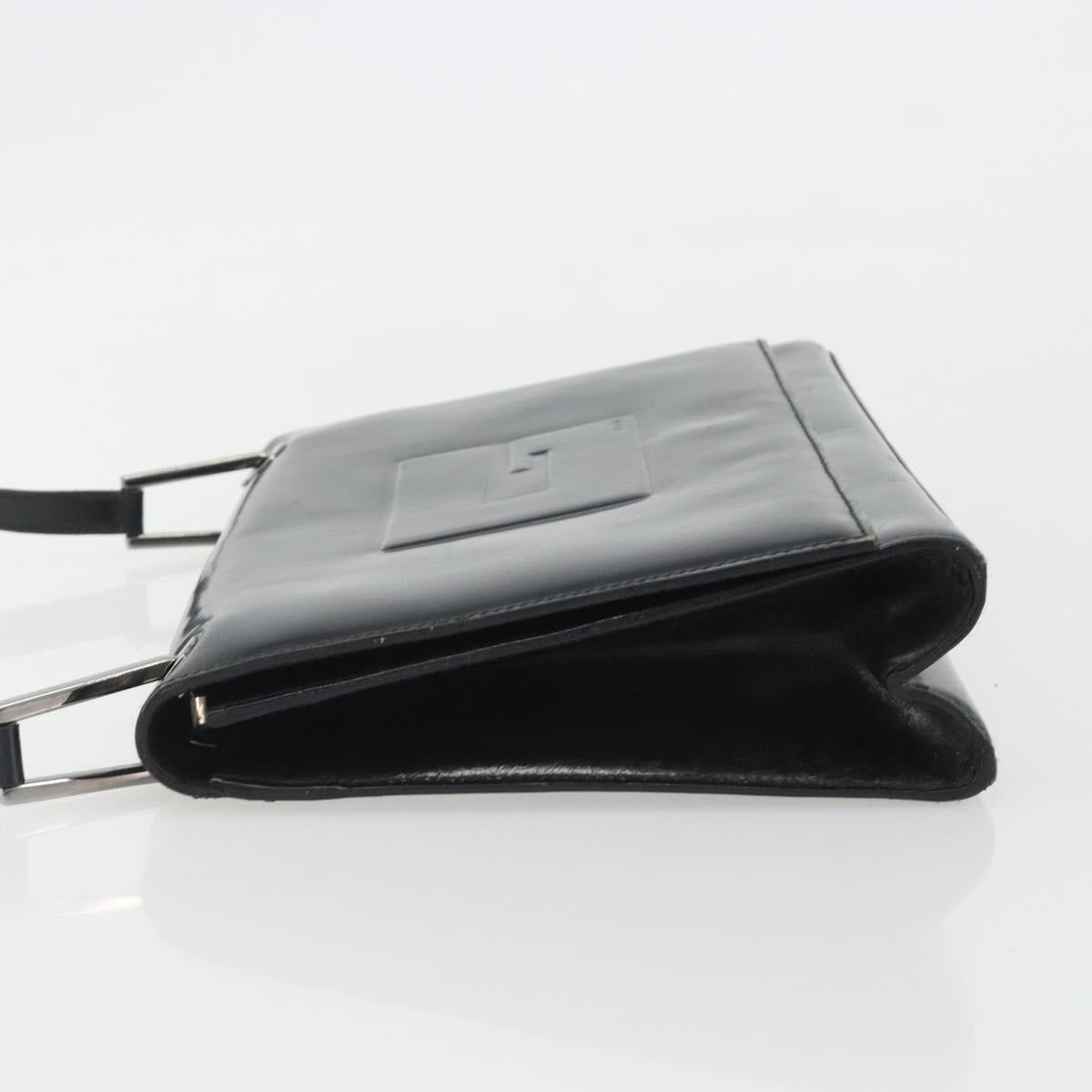 GUCCI Shoulder Bag Patent Leather Black Silver 001 2033 Auth 190856