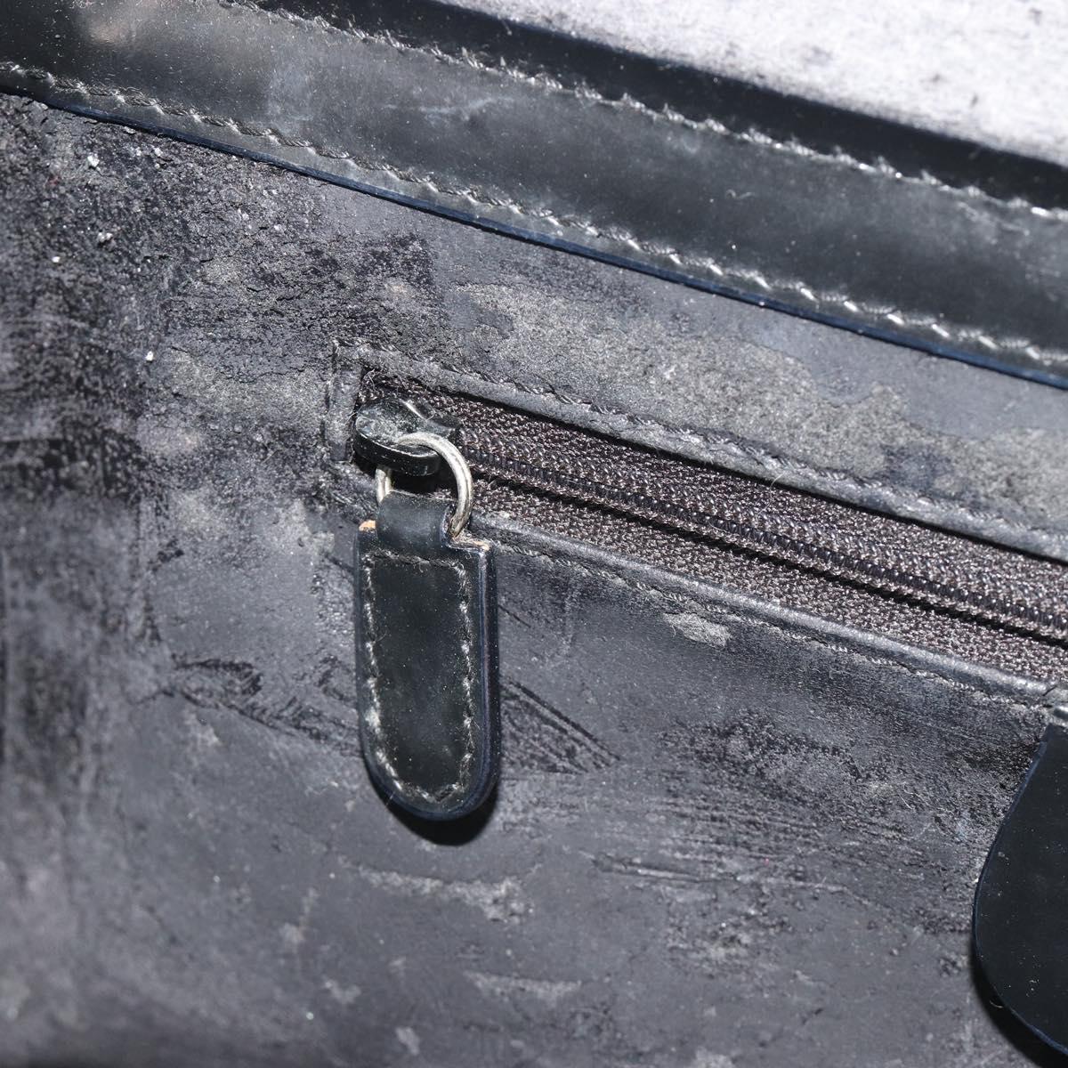 GUCCI Bamboo Hand Bag Patent Leather 2way Black Silver 013 122 2491 Auth 190862