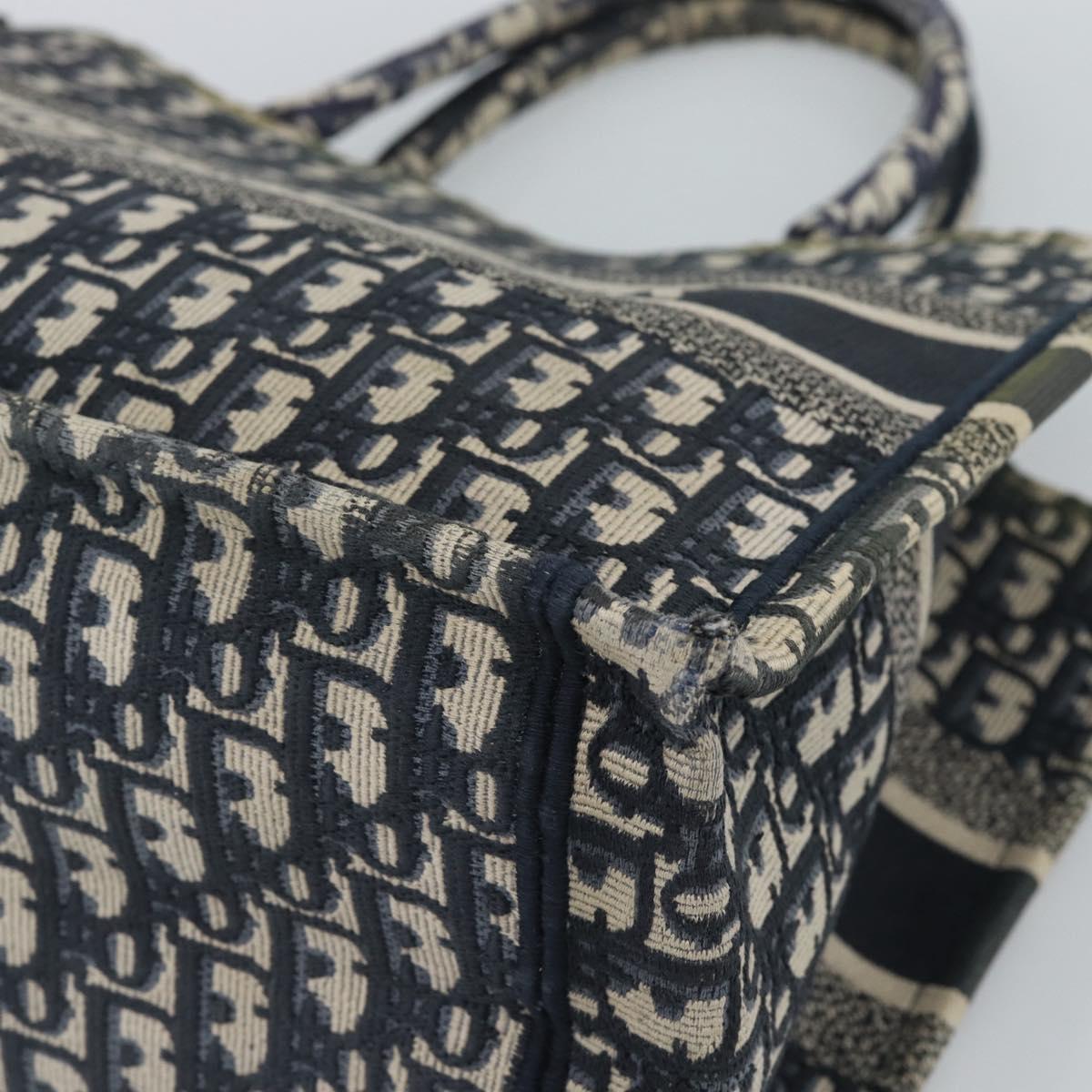Christian Dior Trotter Canvas Oblique Book Hand Bag 2way Navy Auth 190866A
