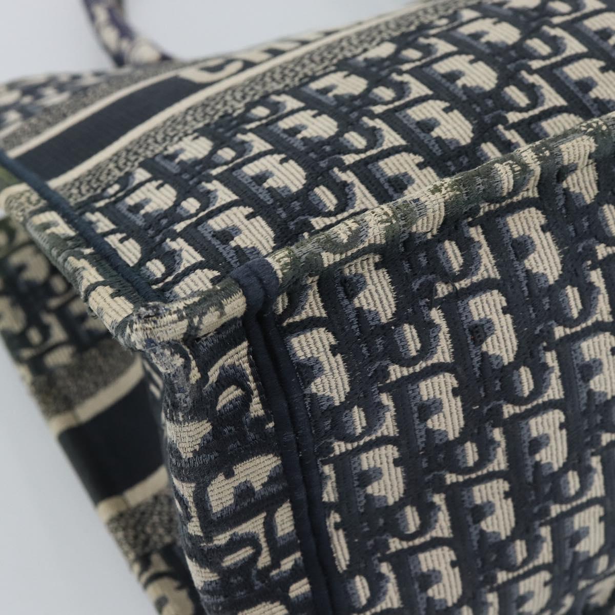 Christian Dior Trotter Canvas Oblique Book Hand Bag 2way Navy Auth 190866A