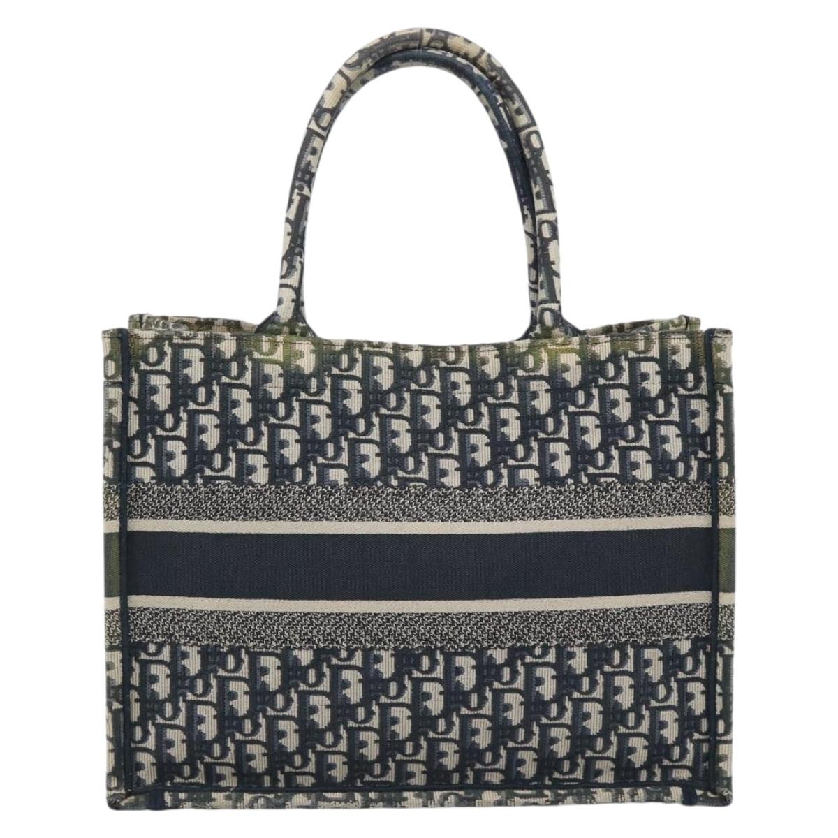 Christian Dior Trotter Canvas Oblique Book Hand Bag 2way Navy Auth 190866A