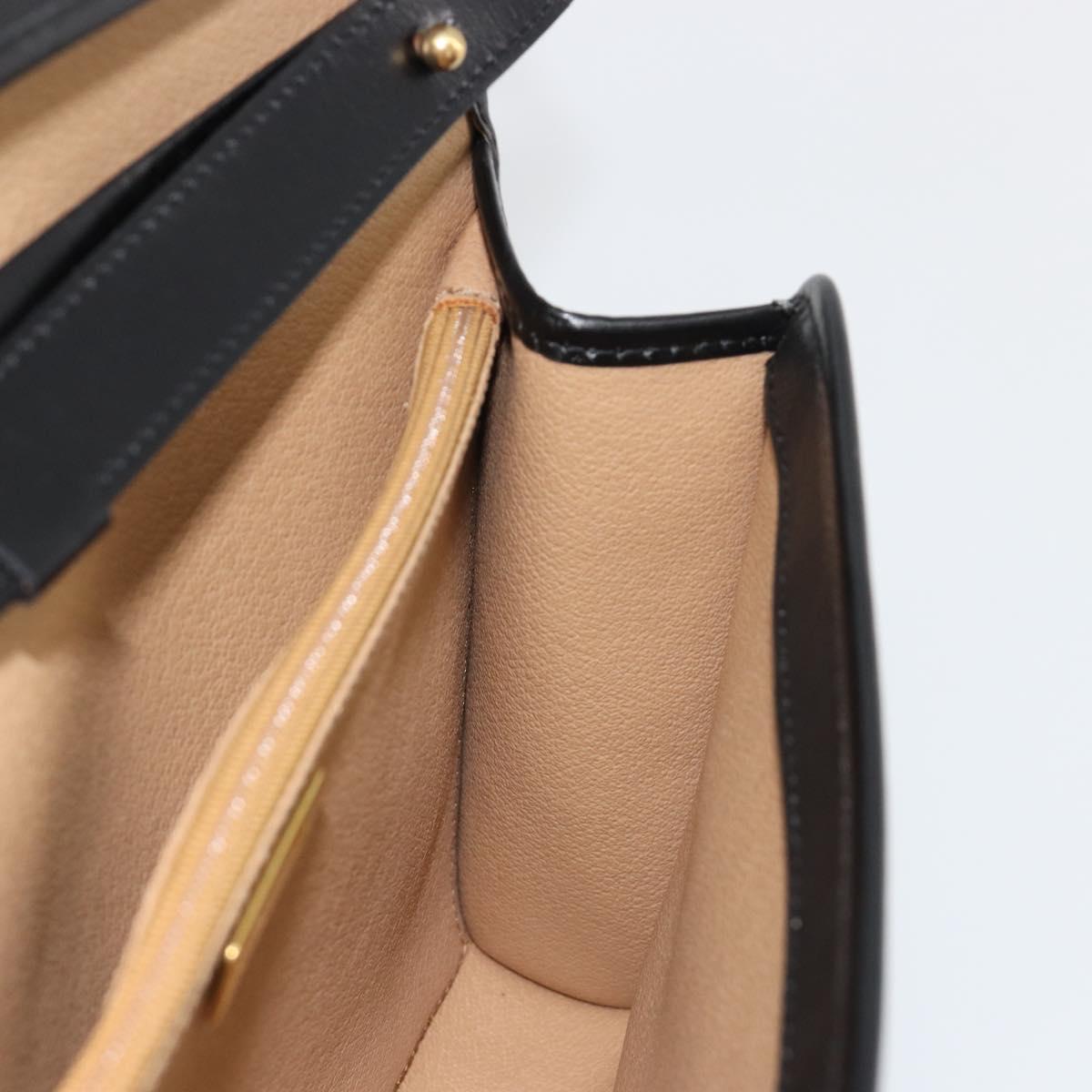 Christian Dior Trotter Canvas Shoulder Bag PVC Black Gold Auth 190867A