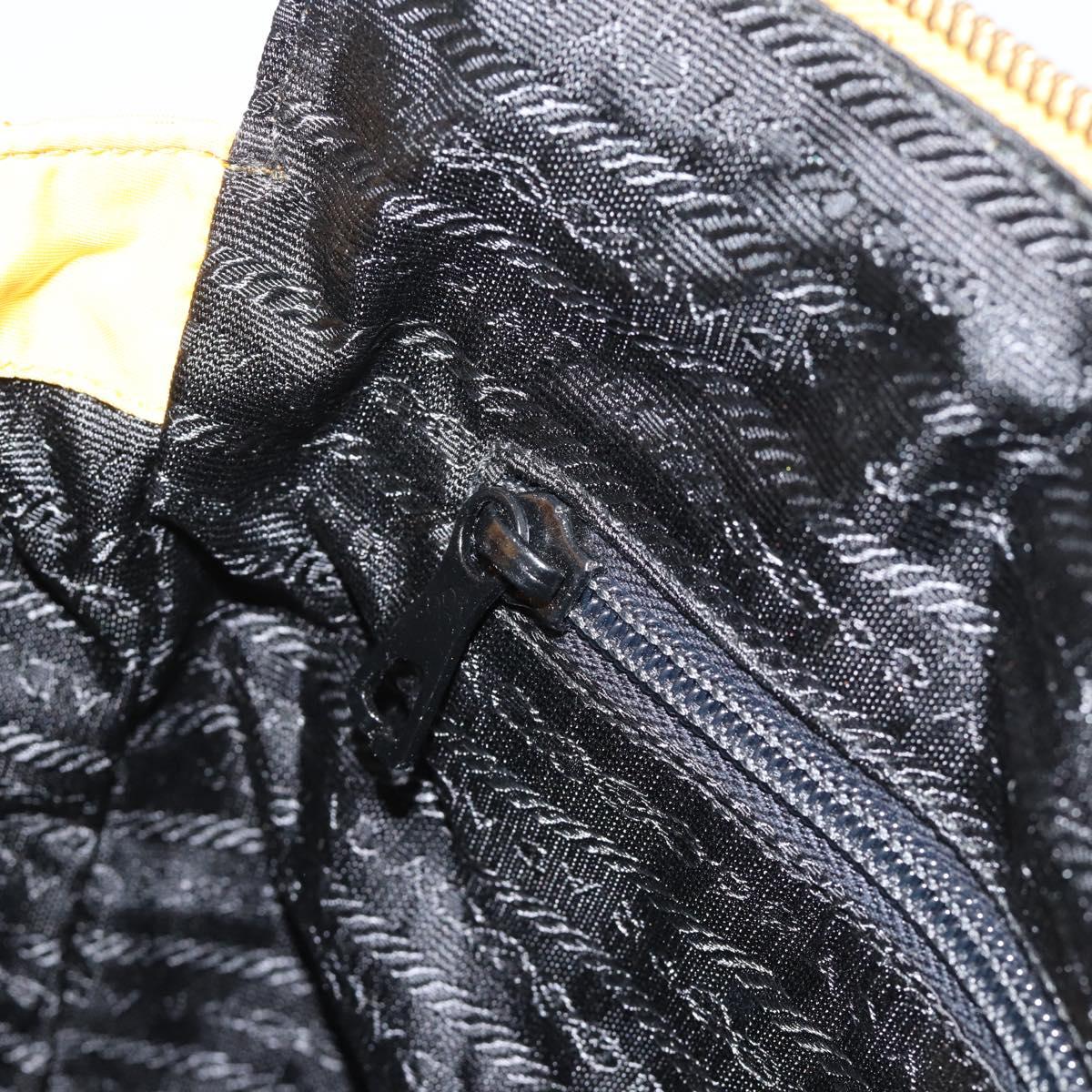 PRADA Chain Shoulder Bag Nylon Yellow Gold Auth 190869A