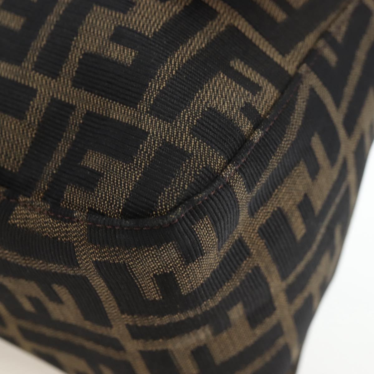 FENDI Zucca Canvas Mamma Baguette Tote Bag Brown Black Auth 190870SAV
