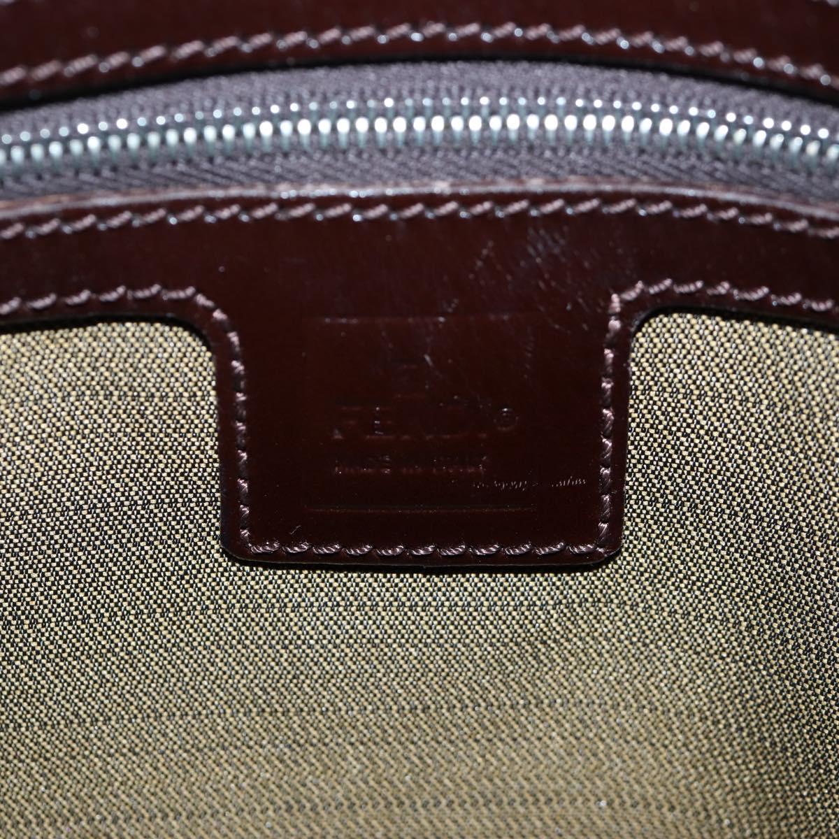 FENDI Zucca Canvas Mamma Baguette Tote Bag Brown Black Auth 190870SAV