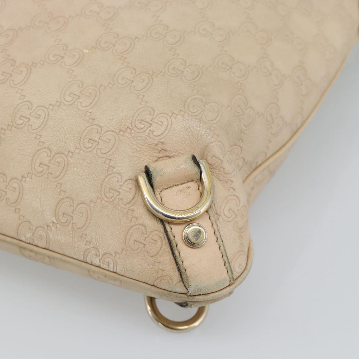 GUCCI GG Canvas Guccissima Shoulder Bag Leather Ivory Gold 131326 Auth 190878