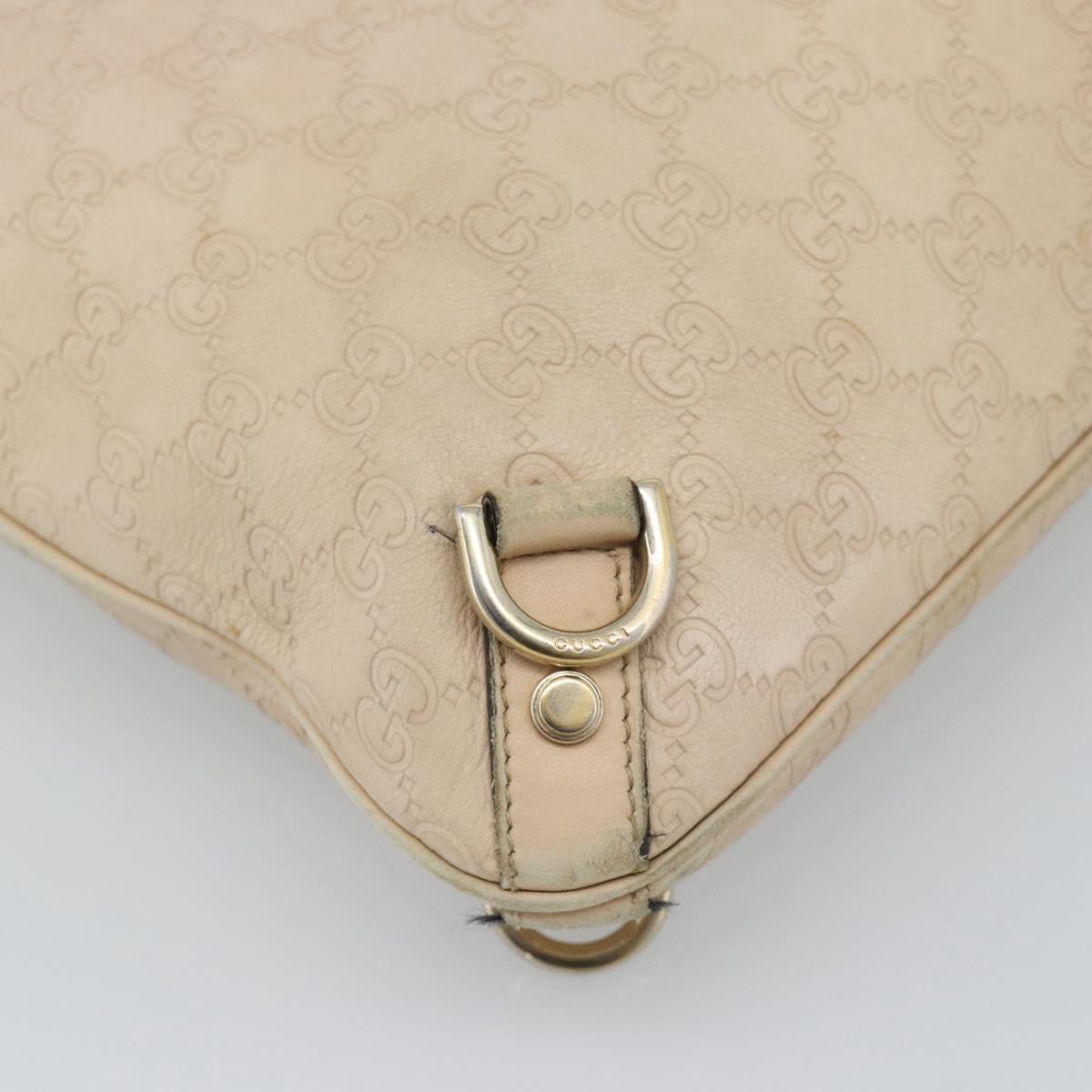 GUCCI GG Canvas Guccissima Shoulder Bag Leather Ivory Gold 131326 Auth 190878