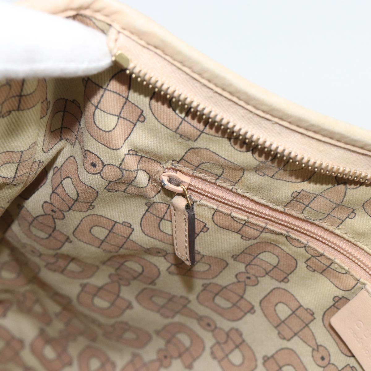 GUCCI GG Canvas Guccissima Shoulder Bag Leather Ivory Gold 131326 Auth 190878