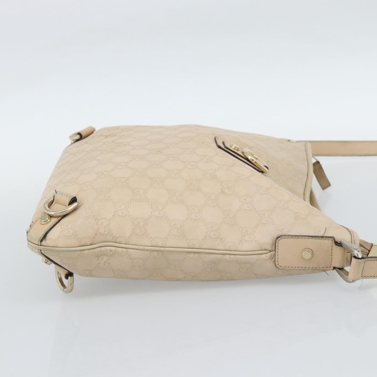 GUCCI GG Canvas Guccissima Shoulder Bag Leather Ivory Gold 131326 Auth 190878