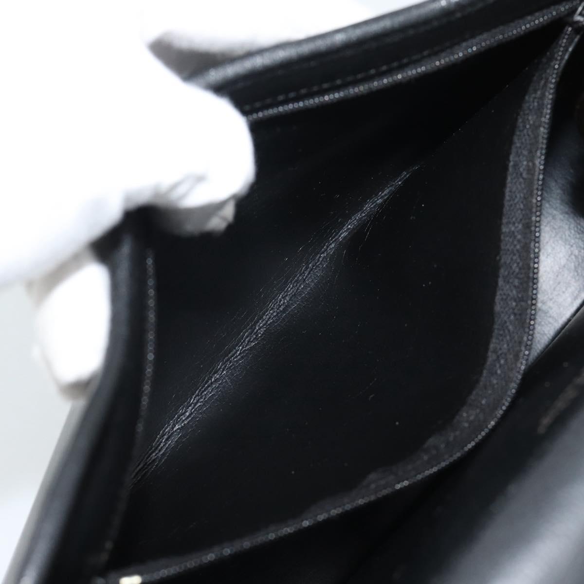Christian Dior Shoulder Bag Leather Black Gold Auth 190880