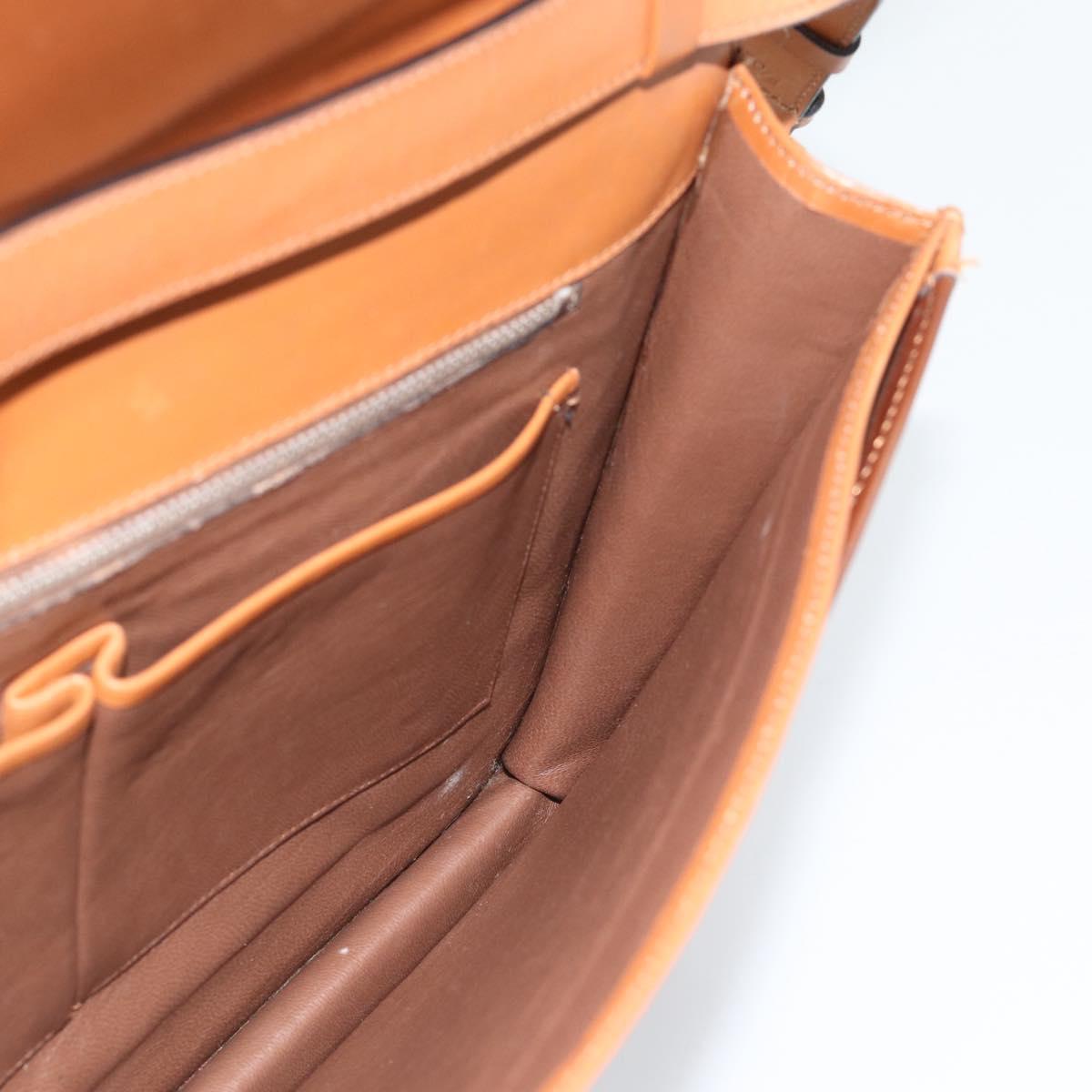 CELINE Hand Bag Leather 2way Brown Gold Auth 190881