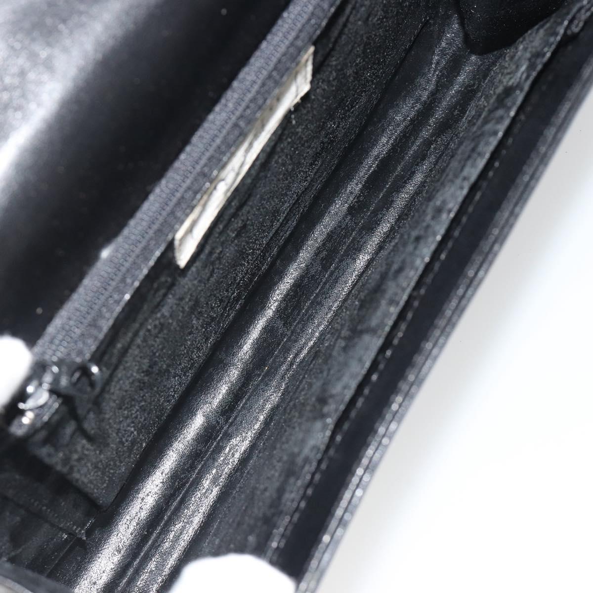 GIVENCHY Chain Shoulder Bag Leather Black Gold Auth 190882