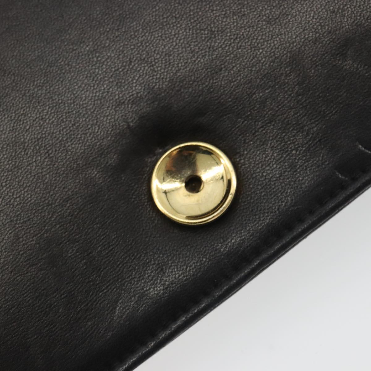 CHANEL Matelasse Chain Shoulder Bag Lamb Skin Black Gold CC Auth 190883
