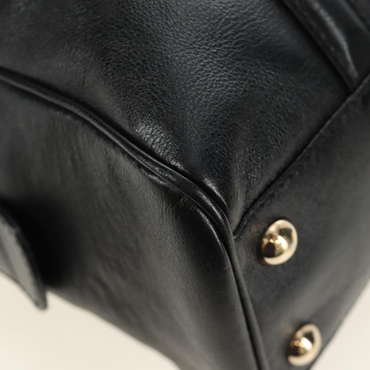 GUCCI Hand Bag Leather Black Gold 170009 Auth 190912SAV