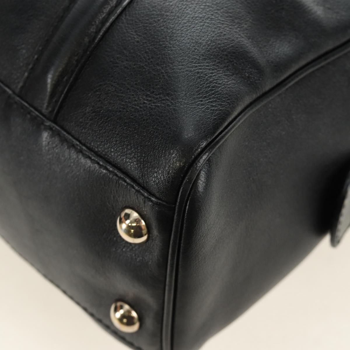 GUCCI Hand Bag Leather Black Gold 170009 Auth 190912SAV
